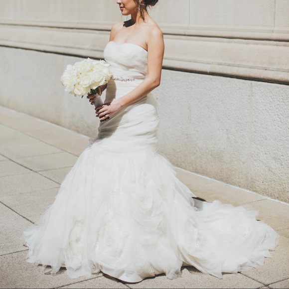 VERA WANG GEMMA Silk Wedding Gown Ivory Beading